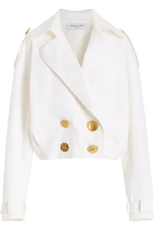 FRANCOISE Exclusive Maggy Double-Breasted Deadstock Cotton Jacket, , FR 32