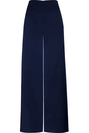 Andres Otalora Coleccionista Wide-Leg Silk Charmeuse Pants, , US 0