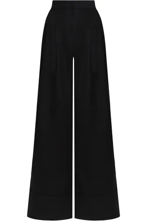 Andres Otalora Encontrarte High-Rise Linen Flare Pants, , US 0