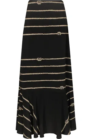 JOHANNA ORTIZ Hello Sailor Printed Silk Maxi Skirt, /white, US 2