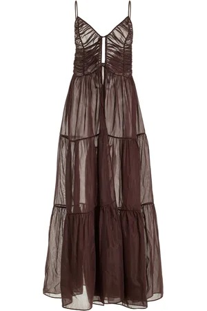 More Noir Maeve Cotton-Silk Voile Dress, , S