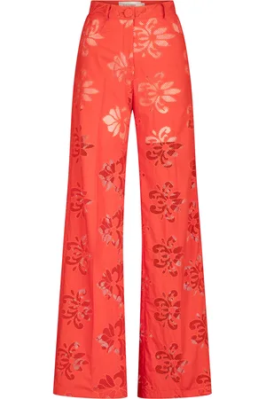 Silvia Tcherassi Emine Embroidered Cotton Pants, , M