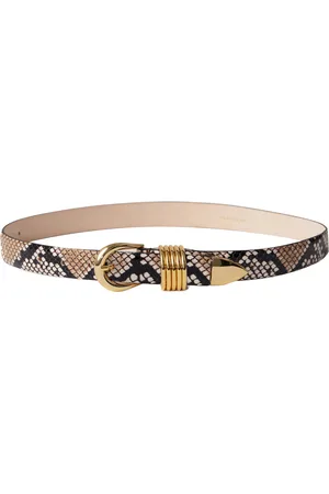 DEHANCHE Hollyhock Snake-Effect Leather Belt, , M