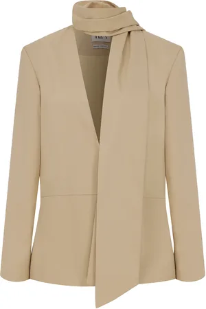 Ila Anny Scarf-Detailed Cotton Blazer, , EU 36