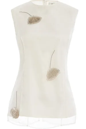 Rohe Tulip-Embellished Silk-Organza Top, , FR 34