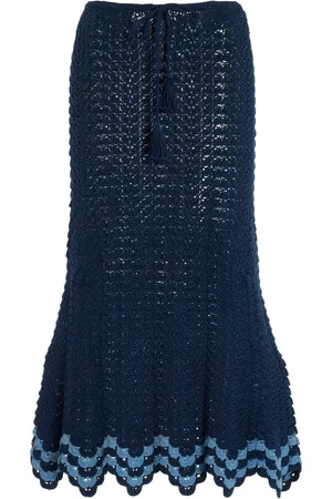 Escvdo Brisa Crocheted Cotton Midi Skirt, , XS