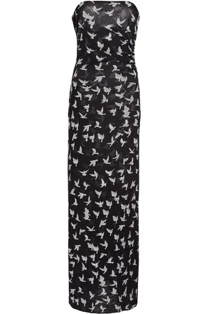 Stella McCartney Ruched Mesh-Jersey Maxi Dress, , L