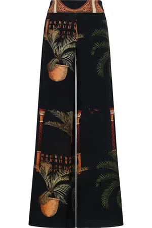 JOHANNA ORTIZ Mystic Motif Printed Silk Wide-Leg Pants, , US 8