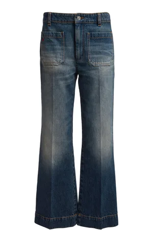 Victoria Beckham Alina Rigid Cropped Flared-Leg Jeans, , 26