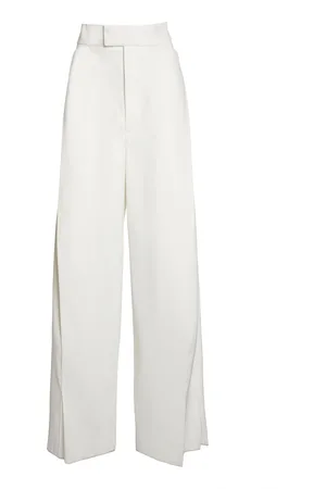 Victoria Beckham Pleated Suiting Wide-Leg Pants, , UK 4