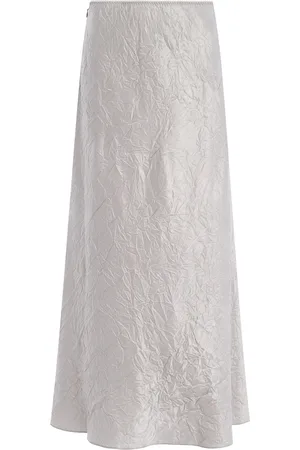 Anna October Champaca Crinkled Satin Midi Skirt, , S