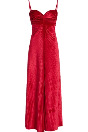 GEORGIA HARDINGE Exclusive The Remnant Pleated-Velvet Midi Dress, , UK 6