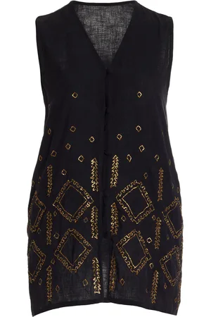 All That Remains Cleo Embroidered Silk Vest, , AU 6