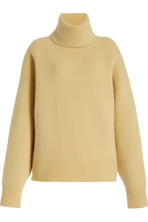 Totême Double-Knit Wool-Cashmere Turtleneck Top, , M