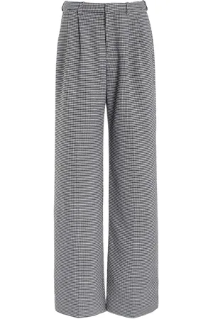 Favorite Daughter The Low Favorite Houndstooth Twill Wide-Leg Pants, /white, US 8