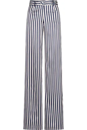Silvia Tcherassi Emine Striped Silk-Blend Straight-Leg Pant, , XS