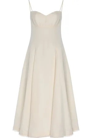 Simkhai Analise Linen-Blend Bustier Midi Dress, , XS