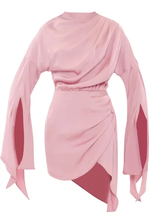 Andrea Iyamah Kari Ruched Satin Mini Dress, , S