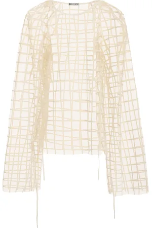 MATICEVSKI Guiding Sheer Grid Chiffon Top, , AU 14