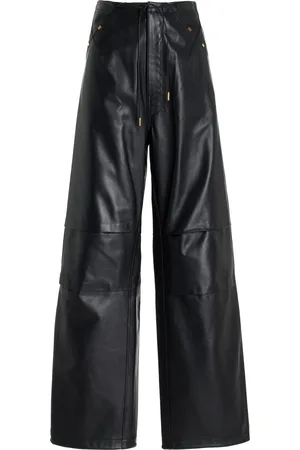 DARKPARK Daisy Drawstring Wide-Leg Leather Pants, , FR 38