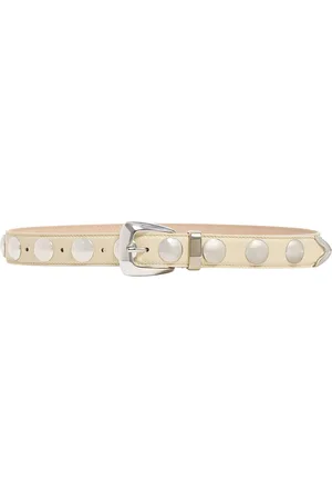 Khaite Benny Studded Leather Belt, , 70 cm