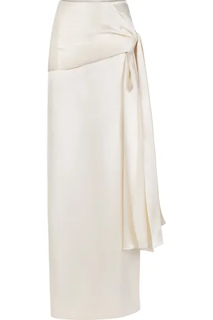 Heirlome Mila Draped Silk Maxi Skirt, , US 8