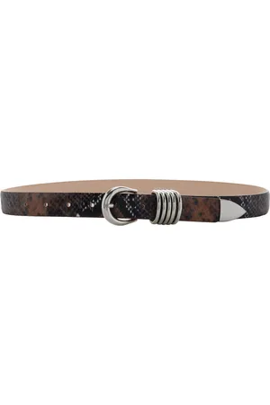 DEHANCHE Hollyhock Snake-Effect Leather Belt, , XS