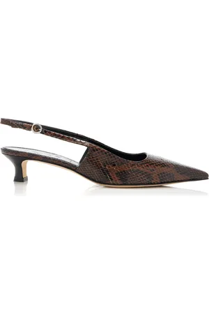 Aeyde Catrina Snake-Effect Leather Slingback Pumps, , IT 36