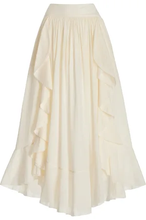ZIMMERMANN Acacia Ruffled Cotton Maxi Skirt, , 0