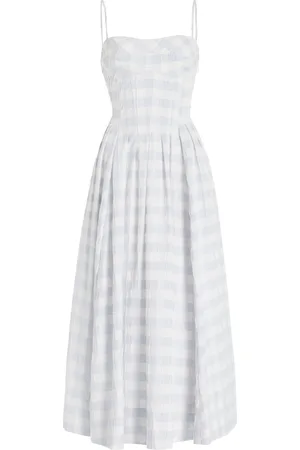 Simkhai Kittiya Gingham Cotton-Fil Coupe Midi Dress, , US 2