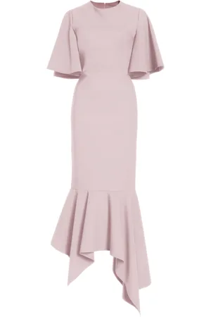 GRETA CONSTANTINE Funkia Asymmetric Cady Midi Dress, , XS