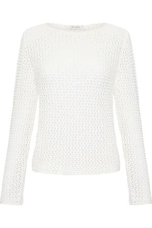 St Agni Crocheted Cotton Sweater, , L