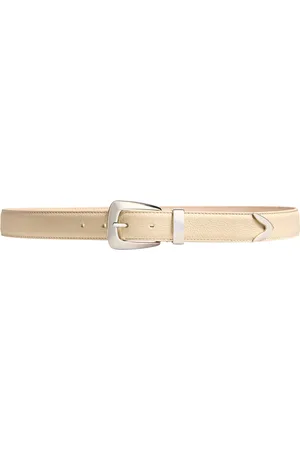 Khaite Benny Pebbled Leather Belt, , 70 cm