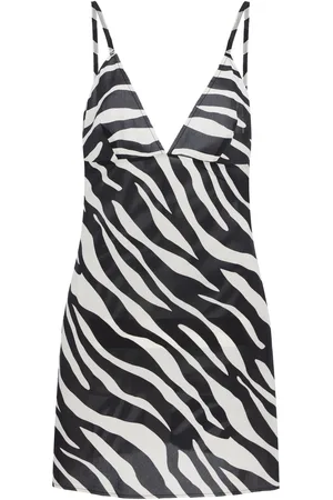 ZIAH Zebra-Print Cotton Mini Dress, /white, XS