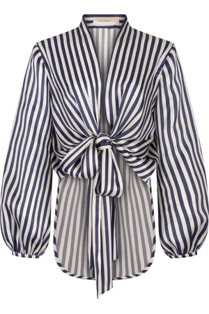 Silvia Tcherassi Honey Striped Silk-Blend Top, , XS