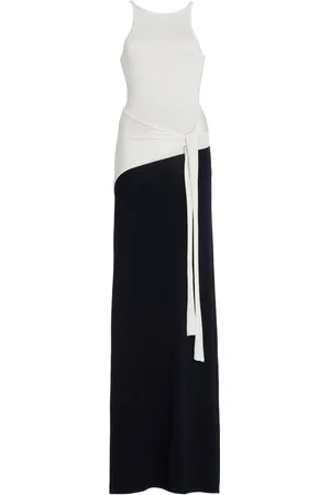 SIR Emery Two-Tone Wrap-Effect Jersey Maxi Dress, , 3