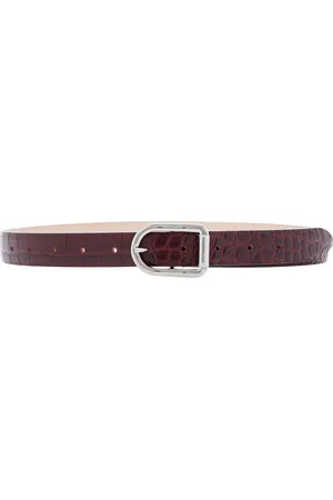 DEHANCHE Mija Croc-Effect Leather Belt, , XS