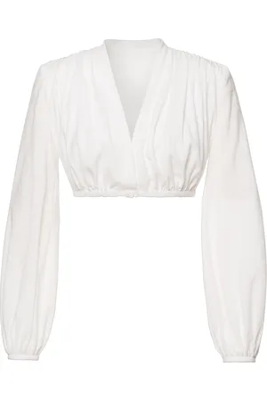 LENA HOSCHEK Elva Cropped Cotton-Blend Top, , S