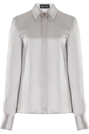 Sergio Hudson Button-Down Silk Blouse, , US 6