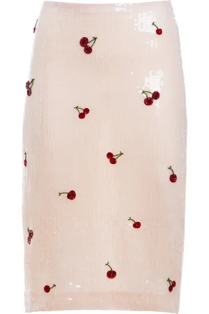 Des Phemmes Cherry-Sequined Midi Skirt, , IT 38