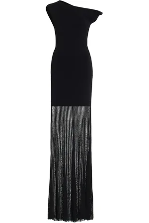 SIR Indigo Twist Paneled Crepe And Chiffon Maxi Dress, , 0