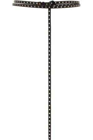 Alaïa Grommet-Detailed Leather Mini Belt, , 65 cm