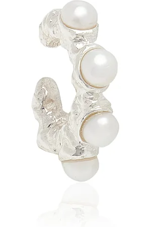 Isabella Etou Crinkle Sterling Pearl Earcuff, , OS, , Gifts For Her