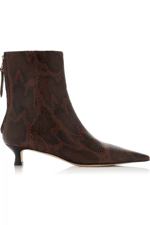 Aeyde Zoe Snake-Effect Leather Ankle Boots, , IT 36