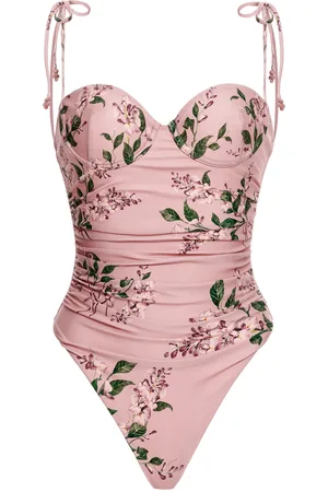Agua by Agua Bendita Rabano Floral Linen One-Piece, , XS