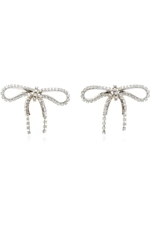 Balenciaga Archive Ribbon Crystal-Encrusted Earrings, , OS, , Gifts For Her