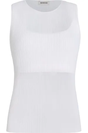 Simkhai Oakley Plisse Tank Top, , L