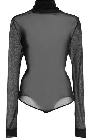 Maison Margiela Sheer Jersey Turtleneck Bodysuit, , IT 38