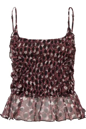 SIEDRES Sventini Ruched Polka-Dot Peplum Top, , EU 40