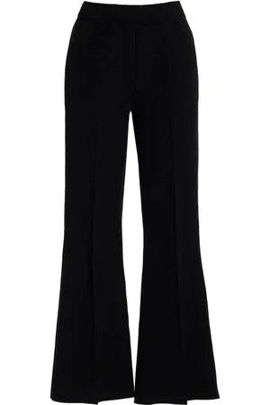 High Kick Stretch-Cotton Knit Cropped Flared Pants, , XS